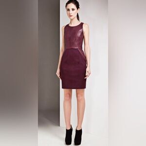 anthropologie red leather dress Calder Faux Leather Mini Dress by Pilcro